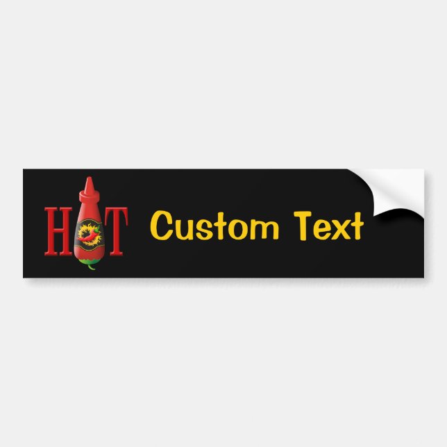 Hett Sauce Flaska Bumper Sticker Bildekal (Framsidan)