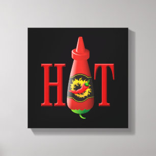 Hett Sauce Flaska Canvastryck