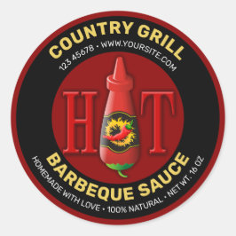 Hett Sauce Flaska etikett