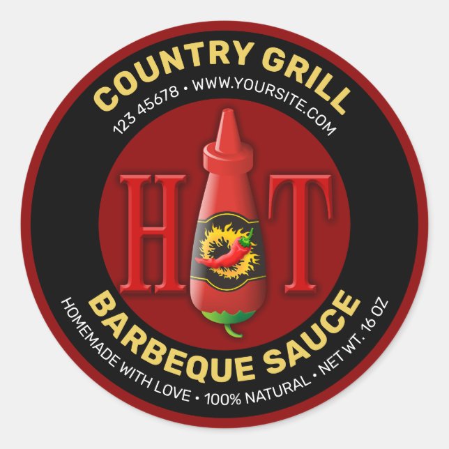 Hett Sauce Flaska etikett (Framsida)