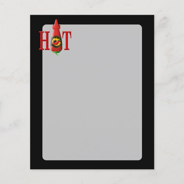 Hett Sauce Flaska Flygblad (Framsidan)