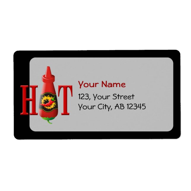 Hett Sauce Flaska Fraktsedel (Framsidan)