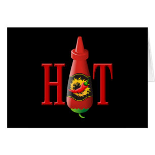Hett Sauce Flaska Hälsningskort