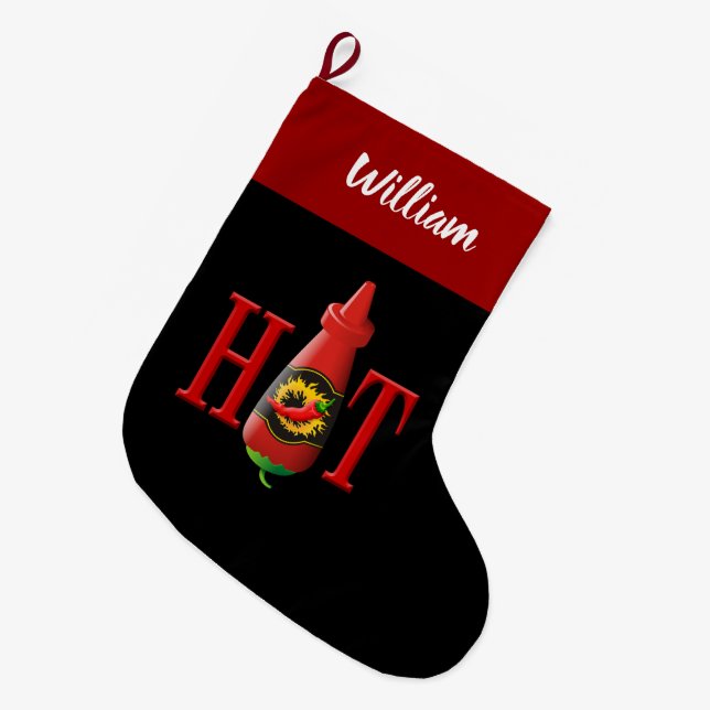 Hett Sauce Flaska-julklapp Stor Julstrumpa (Framsidan (Hängande))