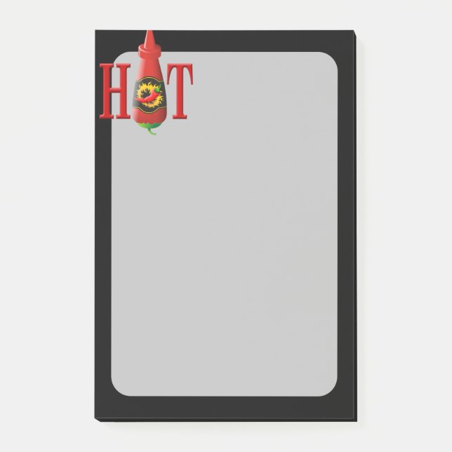 Hett Sauce Flaska Post-it Block (Framsida)