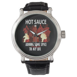 Hett Sauce Ketchup Fire Red Chili Pepper Armbandsur