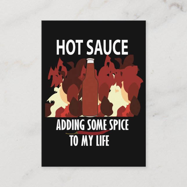 Hett Sauce Ketchup Fire Red Chili Pepper Food Visitkort (Framsida)