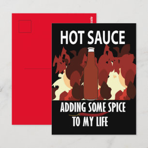 Hett Sauce Ketchup Fire Red Chili Pepper Vykort