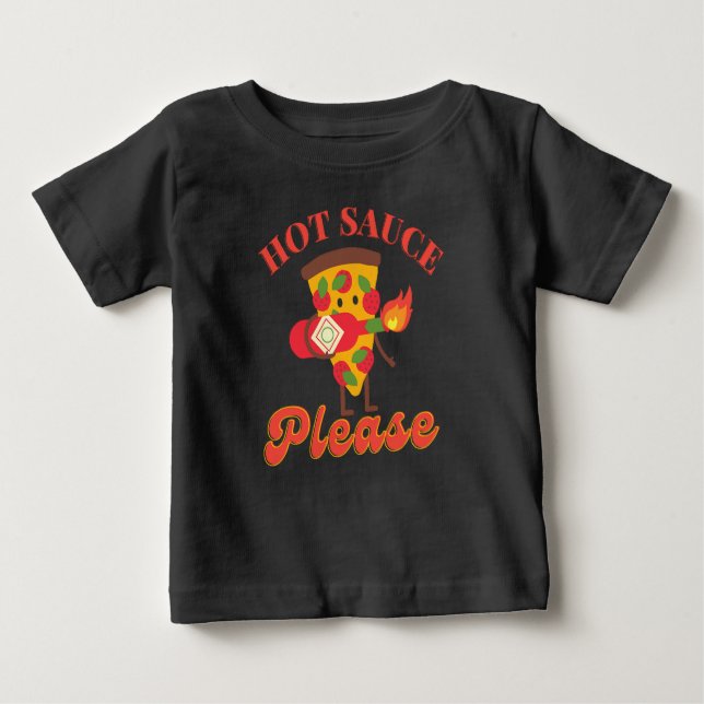 HETT SAUCE PLEASE - HETT PIZZA SAUCE ÄLSKARE T SHIRT (Framsida)