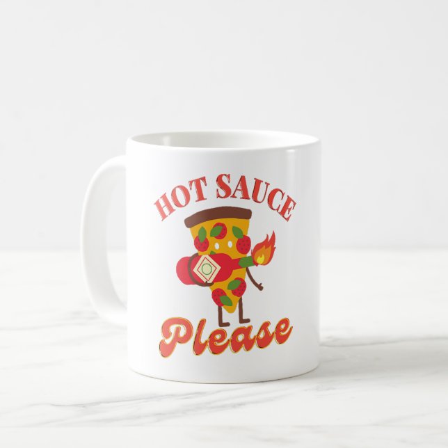 HETT SAUCE PLEASE - HETT PIZZA SAUCE KÄRLEK KAFFEMUGG (Framsida vänster)