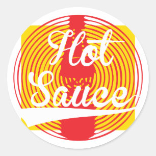 Hett Sauce! Runt Klistermärke
