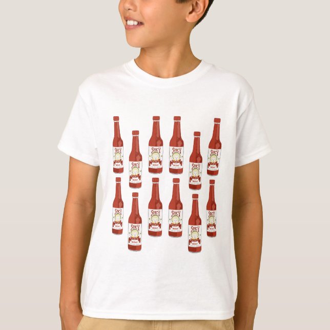 Hett Sauce Spicy Roligt Picante Mönster CUSTOMIZE  T Shirt (Framsida)