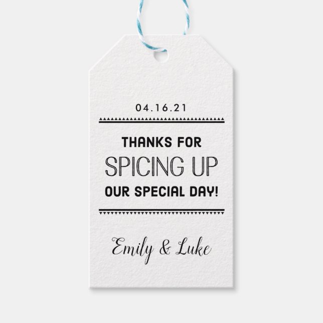 Hett Sauce Wedding Favor, Salsa, BBQ, Spice Rub Presentetikett (Framsidan)