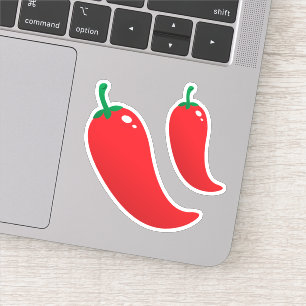 Hett, saxmärken för röda chilipeppar klistermärken