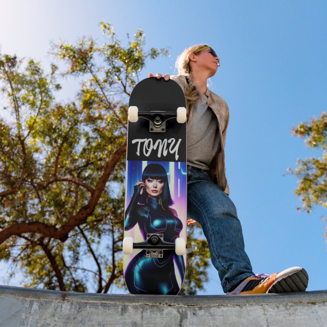 HETT SCI-FI CURVY WOMAN PERSONALZED SKATEBOARDS (Utomhus 1)