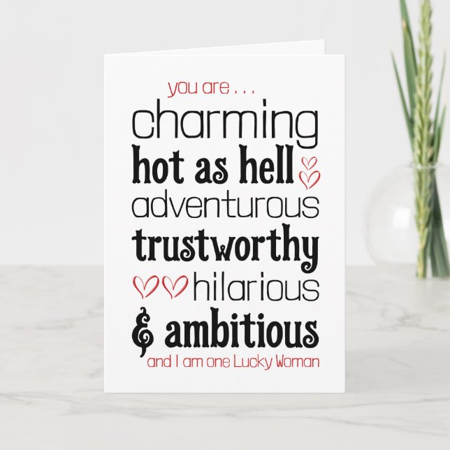 Hett Sexy Flirty Kärlek Apology Valentiness Card Tack Kort (Framsida)