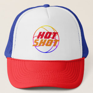 Hett Shot Basketbollsoffert med blå text Keps