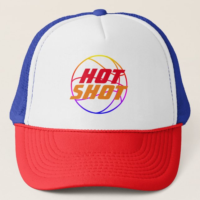 Hett Shot | Basketbollsoffert med blå text Keps (Framsida)