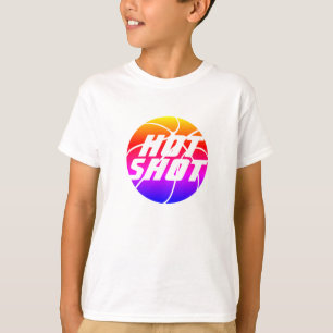 Hett Shot Basketbollsoffert med vit text T-Shir T Shirt