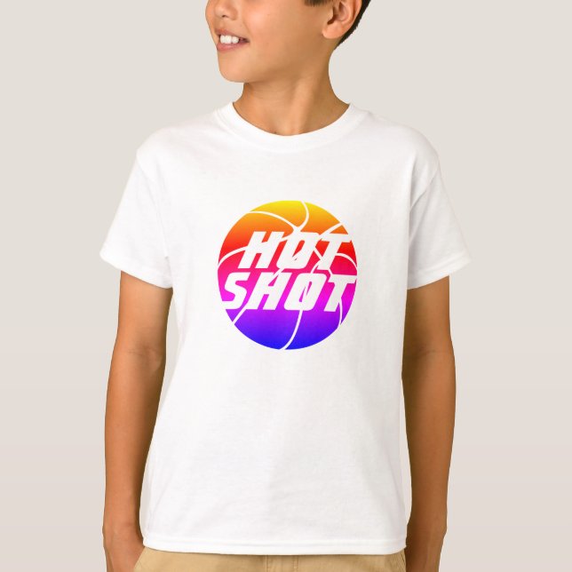Hett Shot | Basketbollsoffert med vit text T-Shir T Shirt (Framsida)