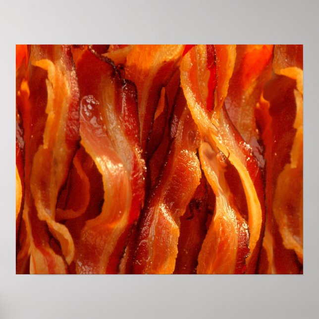 Hett Sizzling Yummy Salty Bacon överallt Poster (Framsidan)