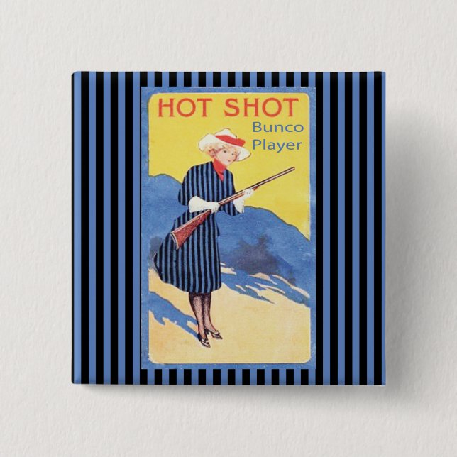 hett skjuten buncospelare knapp (Framsida)