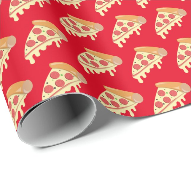 Hett smälter pepperoni pizza papper presentpapper (Rullad Hörn)