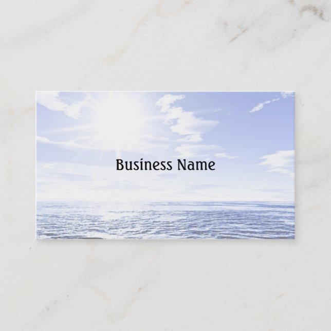 Hett sol över havet visitkort (Framsida)