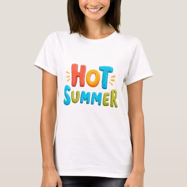 Hett Sommar - Hett Sommarsäsongen Frimärke T Shirt (Framsida)
