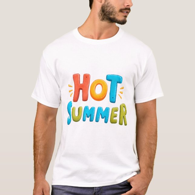 Hett Sommar - Hett Sommarsäsongen Frimärke T Shirt (Framsida)