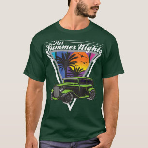 Hett Sommarnatt 80-talet Tropical Vintage Retro Se T Shirt