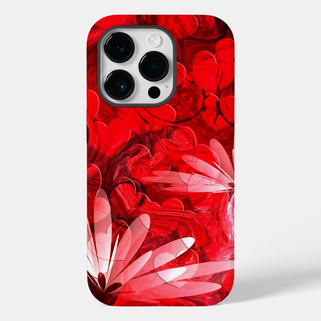 "Hett sommarnatt" Röd Abstrakt Blommigt och hjärta (Baksida)