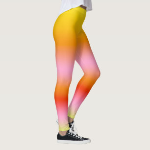 Hett Sommartid, Orange Rosa  Tryckt på Gulten  Leggings