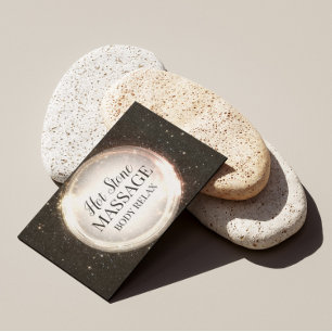 Hett Stone Body Massage Glitter Black Visitkort