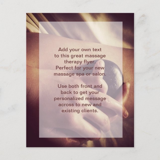 Hett Stone Massage Photo Flygblad (Framsidan)
