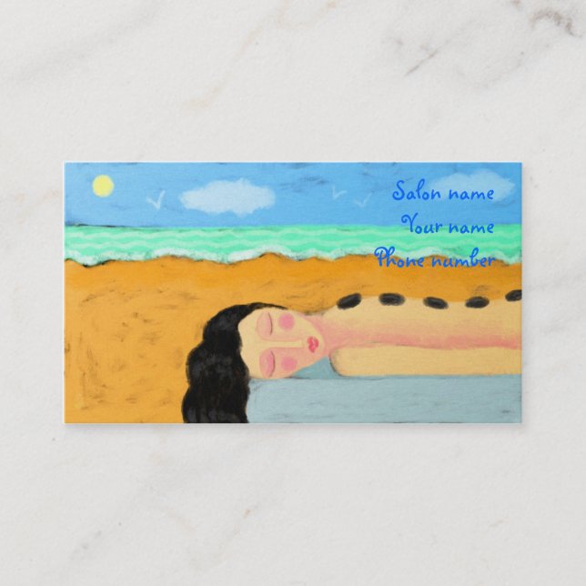 Hett Stone-massage Tidsbeställning Kort (Framsida)