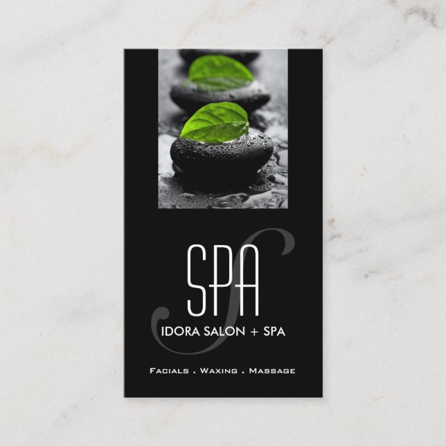 Hett Stones Spa och Massage Business Card-mall Tidsbeställning Kort (Framsida)