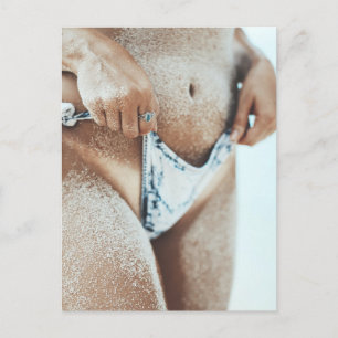 Hett Summer Bikini Beach-foto Vykort