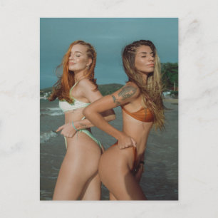 Hett Summer Bikini Girls Photo Vykort