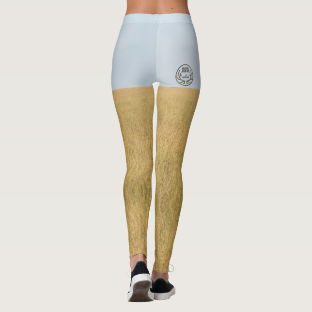 Hett Summer Blå himmel Savanna Grass Leggings (Baksida)