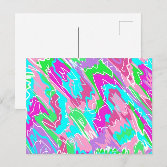 Hett Summer Vibes Abstrakt Art Vykort (Fram/baksida)