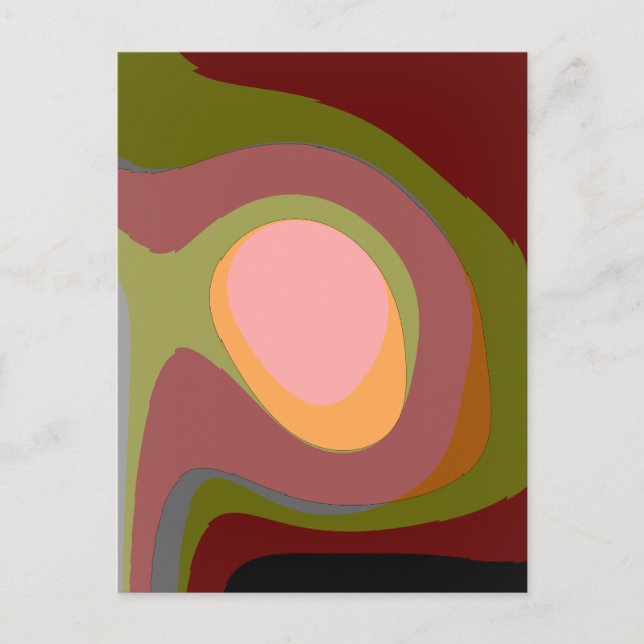 Hett Sunset Abstrakt Art 113 Vykort (Framsida)