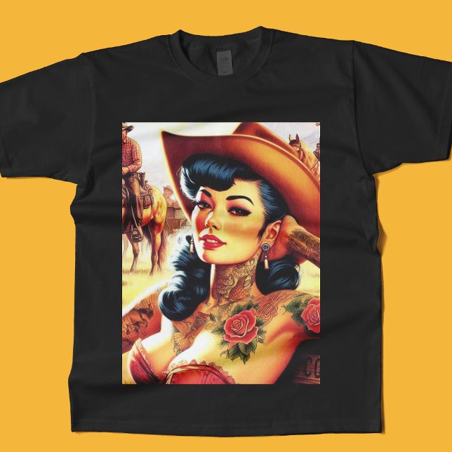 Hett Tattoo Cowgirl T Shirt (Skapare uppladdad)