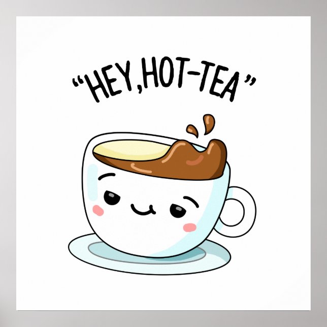 Hett-Tea Funny Cuppa Tea Pun Poster (Framsidan)