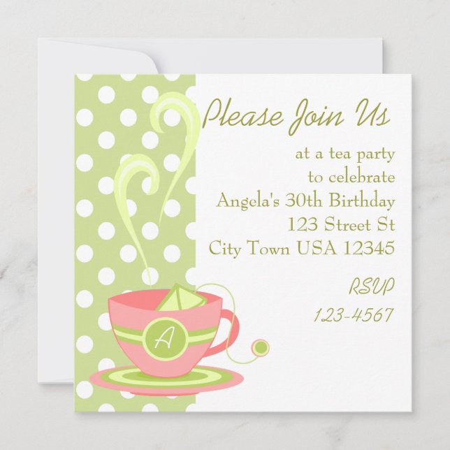 Hett Tea Inbjudningar (Framsida)