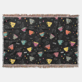 Hett tea kopp, färg retro porcelain mugg filt