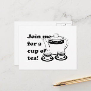 Hett Tea - Tea Pot och Tea Kopp Vykort