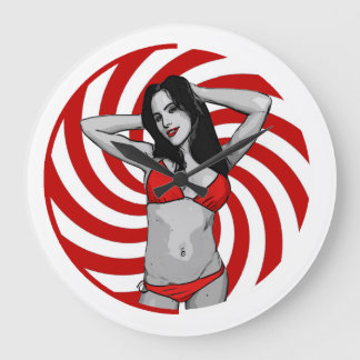 Hett Tecknad Bikini Babe Stor Klocka