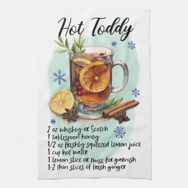 Hett Toddy Recipe julrecensionsdesign Kökshandduk (Vertikal)