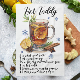 Hett Toddy Recipe Kitchen Tea Towel Kökshandduk